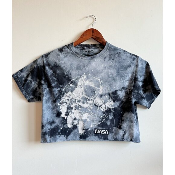 Size M | NASA Astronaut Tie Dye Graphic T-Shirt Blue Gray Space women’s - Picture 1 of 7